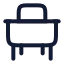 Desk icon with stroke rounded style