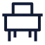 Desk icon with stroke sharp style