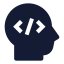 Developer icon with solid sharp style