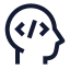 Developer icon with stroke sharp style