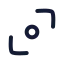 Diagonalscrollpoint icon with stroke rounded style