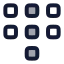 Dialpadsquare icon with duotone rounded style