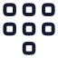Dialpadsquare icon with stroke rounded style