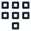Dialpadsquare icon with stroke sharp style
