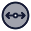 Diameter icon with duotone rounded style