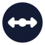 Diameter icon with solid rounded style