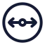Diameter icon with stroke rounded style