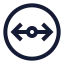 Diameter icon with stroke sharp style