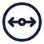 Diameter icon with stroke standard style