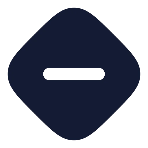 Diamond Minus Icon in Solid Rounded style