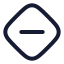 Diamondminus icon with stroke rounded style