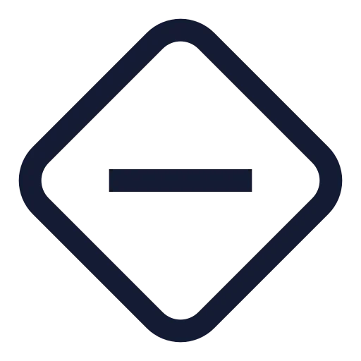 Diamond Minus Icon in Stroke Sharp style