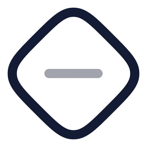 Diamond Minus Icon in Twotone Rounded style