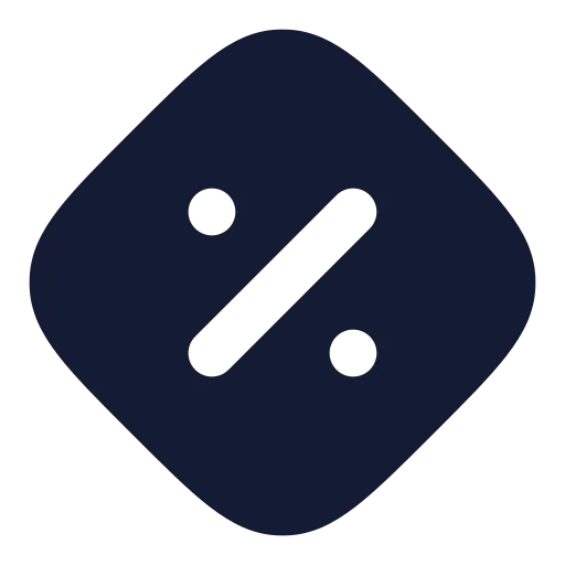 Diamond Percent Icon in Solid Rounded style