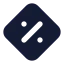 Diamondpercent icon with solid standard style