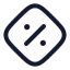 Diamondpercent icon with stroke rounded style