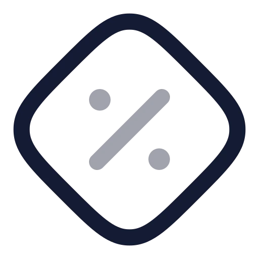 Diamond Percent Icon in Twotone Rounded style