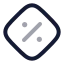 Diamondpercent icon with twotone rounded style