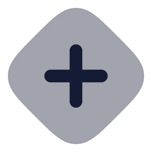 Diamond Plus Icon in Bulk Rounded style