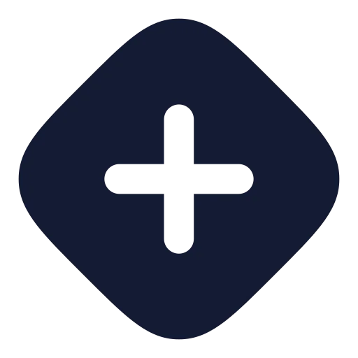 Diamond Plus Icon in Solid Rounded style