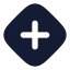 Diamondplus icon with solid rounded style