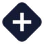 Diamondplus icon with solid sharp style
