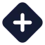Diamondplus icon with solid standard style