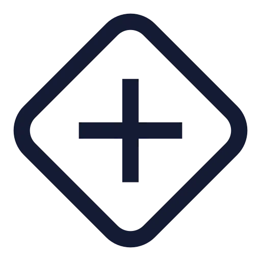 Diamond Plus Icon in Stroke Sharp style