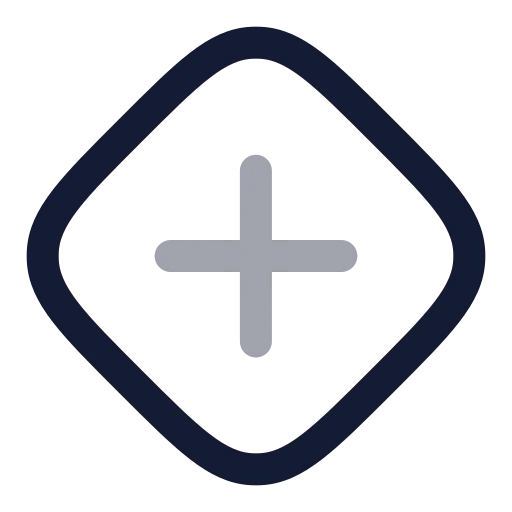 Diamond Plus Icon in Twotone Rounded style