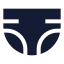 Diaper icon with solid sharp style