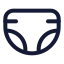 Diaper icon with stroke rounded style