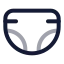 Diaper icon with twotone rounded style