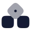 Dice icon with bulk rounded style