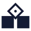 Dice icon with solid sharp style