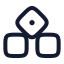 Dice icon with stroke rounded style