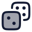 Dices icon with duotone rounded style