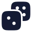 Dices icon with solid rounded style