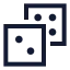 Dices icon with stroke sharp style