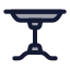 Diningtable icon with duotone rounded style