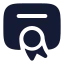 Diploma icon with solid rounded style