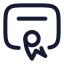Diploma icon with stroke rounded style
