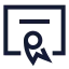 Diploma icon with stroke sharp style