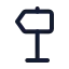 Directionleft icon with stroke standard style