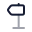 Directionleft icon with twotone rounded style