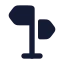 Directions icon with solid rounded style