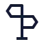Directions icon with stroke sharp style