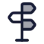 Directions icon with duotone rounded style