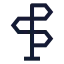 Directions icon with stroke sharp style