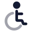 Disability icon with bulk rounded style
