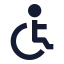 Disability icon with solid sharp style
